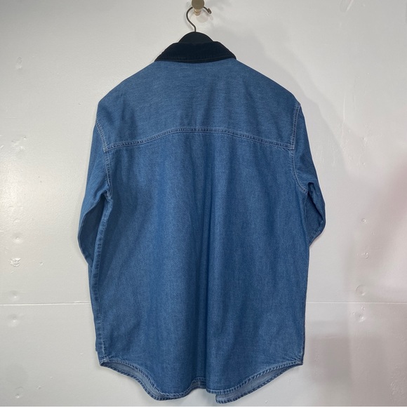 Nut Cracker Snowman Button Up Shirt Women’s Large Graphic Denim Long Sleeve VTG - Picture 11 of 16